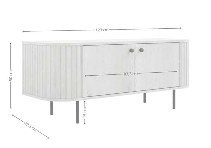 Komoda RTV Ryflowana 123 cm Sofia 04 Ovalio wymiary