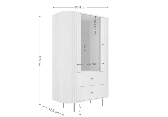 Witryna do salonu Sofia 09 98x155 cm dąb cremona wymiary
