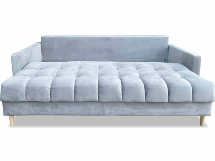 Wygodna Sofa Z Funkcją Spania 220X96X78 CM Rozkładana Kanapa 3 Osobowa - Pikowane Meble Wypoczynkowe + Pianka HR45 + Sprężyny Bonell - AURA