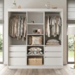 Wnętrze - Biała Garderoba Z Szufladami Flin 180 cm