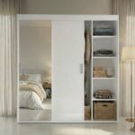 Biała szafa 3-drzwiowa 180 cm Mikea - frontalnie otwarta