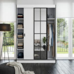 Szafa Biała 2-Drzwiowa 120 cm Milton 2 otwarta - wnętrze