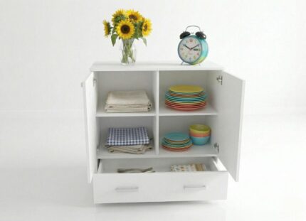 komoda z szufladą 90 cm Trend 3 przodem otwarta