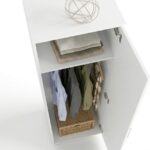 Kadr na wnętrze wąskiej szafy - szafa 1-drzwiowa wąska Trend 19D