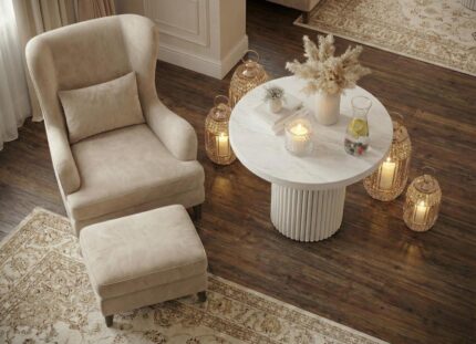 Ujęcie z góry na Stolik Kawowy Loft 65 cm Unity