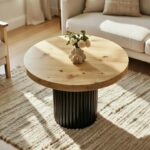 Kadr w salonie skandynawskim na Okrągły Stolik Loft 65 cm Unity