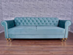 Pikowana 3 Osobowa Kanapa 245X103X90 CM + Sofa Rozkładana - Pikowane Meble Wypoczynkowe + Pianka HR45 + Sprężyny Faliste - MONA
