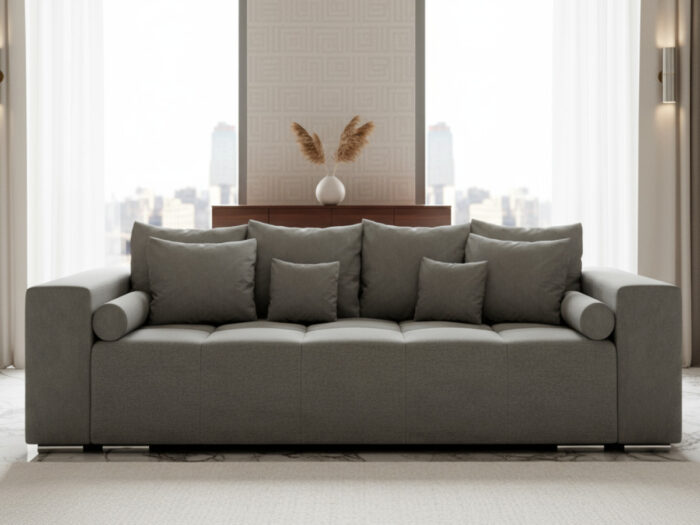 4-Osobowa Kanapa 265 CM Sofa Rozkładana Wolnostojąca Na Sprężynach Bonellowych + Wybór Kolorów - TILIA