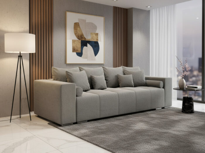 4-Osobowa Kanapa 265 CM Sofa Rozkładana Wolnostojąca Na Sprężynach Bonellowych + Wybór Kolorów - TILIA