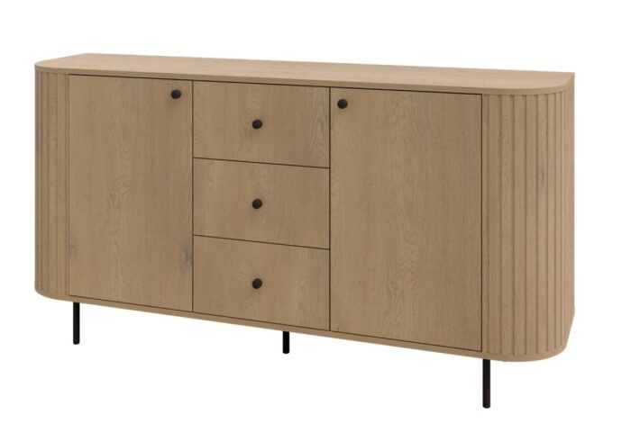 Komoda ryflowana 165 cm Sofia 01 stylowa szafka okrągła Ovalio
