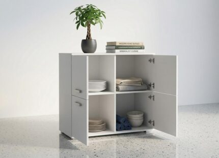 4-drzwiowa otwarta komoda biała Trend 1