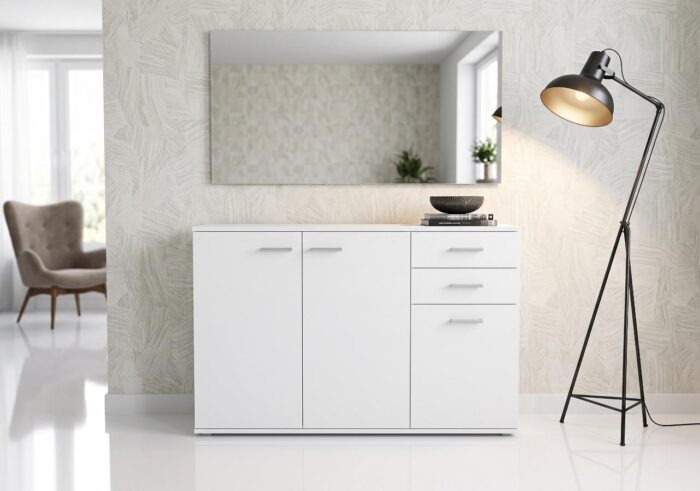 Komoda Biała 106x75 cm Diego 01 do salonu