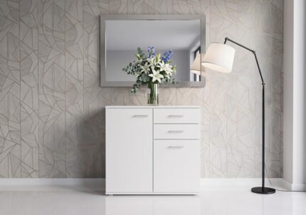 Komoda Biała 71x75 cm Diego 02 stylowa mała szafka