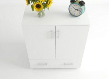 Zamknięta biała komoda z szufladą 90 cm Trend 3