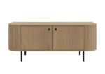 Komoda RTV Ryflowana 123 cm Sofia 04 dąb cremona Ovalio wysokie nóżki