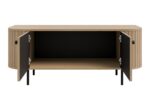 Komoda RTV Ryflowana 123 cm Sofia 04 dąb cremona Ovalio otwarta