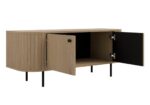 Komoda RTV Ryflowana 123 cm Sofia 04 dąb cremona Ovalio stylowa