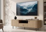Komoda RTV Ryflowana 180 cm Sofia 06 dąb cremona Ovalio meble-projekt szafka do salonu