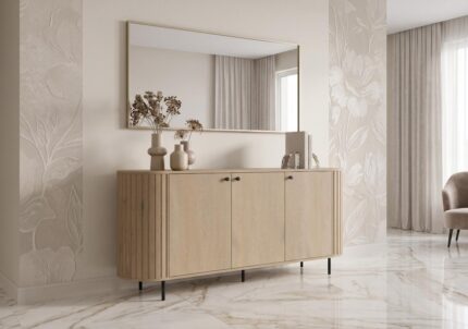 Komoda ryflowana 165 cm Sofia 02 Ovalio 3-drzwiowa