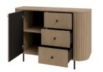 Komoda Ryflowana 123 cm Sofia 03 dąb cremona Ovalio szafka RTV