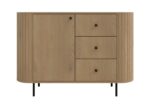 Komoda Ryflowana 123 cm Sofia 03 dąb cremona Ovalio z szufladami