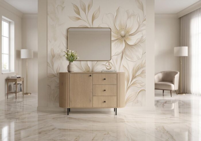 Komoda Ryflowana 123 cm Sofia 03 dąb cremona Ovalio quiet-luxury