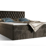 Łóżko Boxspring Z Kryształkami 180x200 Kontynentalne + 2 Pojemniki Na Pościel + 2 Materace Bonell - Wybór Kolorów - VERA