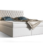 Łóżko Boxspring Z Kryształkami 160x200 Kontynentalne + 2 Pojemniki Na Pościel + 2 Materace Bonell - Wybór Kolorów - VERA
