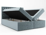 Łóżko Boxspring Z Kryształkami 140x200 Kontynentalne + 2 Pojemniki Na Pościel + 2 Materace Bonell - Wybór Kolorów - VERA