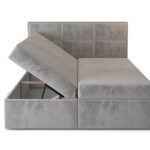 Komfortowe Łóżko Kontynentalne 180x200 + Duże Panele Jako Oparcie + 2 Pojemniki Na Pościel + 2 Materace Bonell - Wybór Kolorów - MILTON