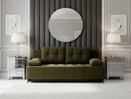 Kanapa Rozkładana 202 CM 3-Osobowa Sofa Młodzieżowa Bez Boków Wolnostojąca Na Sprężynach Bonellowych + Wybór Kolorów - VIKKA