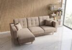 Narożnik Z Funkcją Spania Imperia 225x158 cm do salonu beżowy