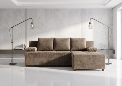 Mały Narożnik Lumi 210x145 cm do salonu beżowy