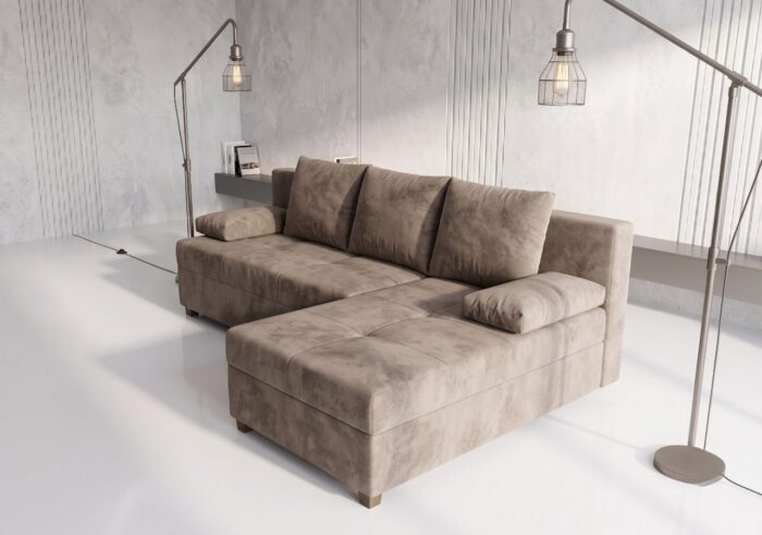 Mały Narożnik Lumi 210x145 cm do salonu w welurze