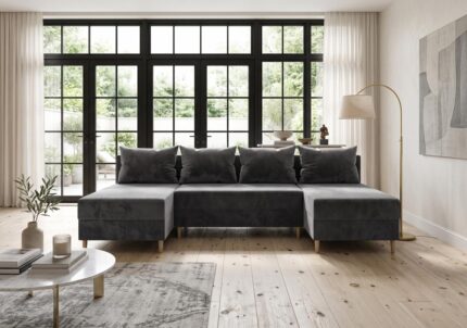 Narożnik Do Salonu Mesa 270x146 cm grafitoowy