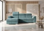 Nowoczesny Narożnik Sondrio 247x165 cm rozkładany Premium welurowy