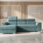 Nowoczesny Narożnik Sondrio 247x165 cm rozkładany Premium welurowy
