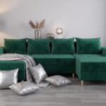 Duży Narożnik Rozkładany Hampton do salonu zielony