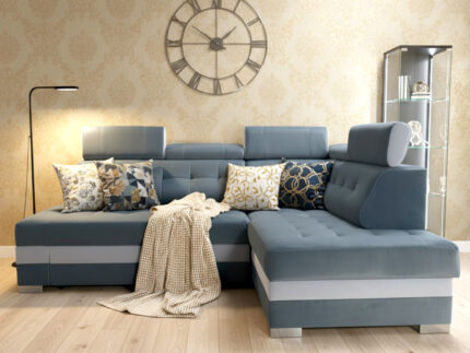 Nowoczesny Narożnik Z Funkcją Spania GENUA Kadr Przodem