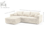 Narożnik Rozkładany 250x175 CM + Funkcja Spania Pojemnik + Sprężyny Bonell - Wygodna Sofa Rogowa - SIMI
