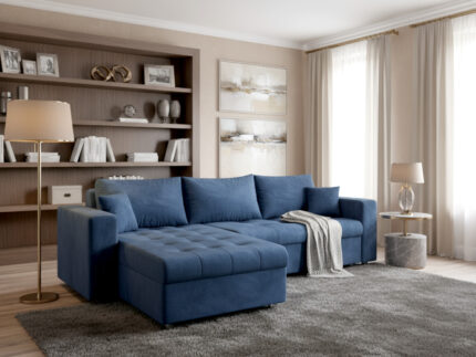 Narożnik Rozkładany 250x175 CM + Funkcja Spania Pojemnik + Sprężyny Bonell - Wygodna Sofa Rogowa - SIMI