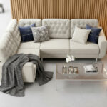 Kremowy Narożnik z funkcją spania 250x195