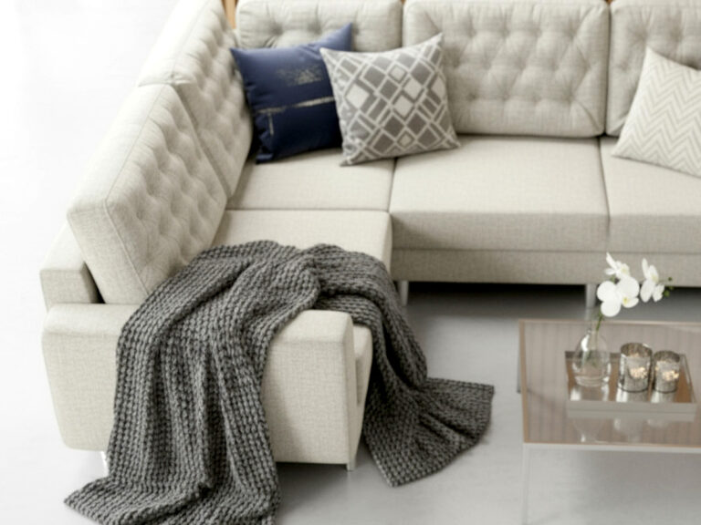 Detal Kremowy Narożnik z funkcją spania 250x195