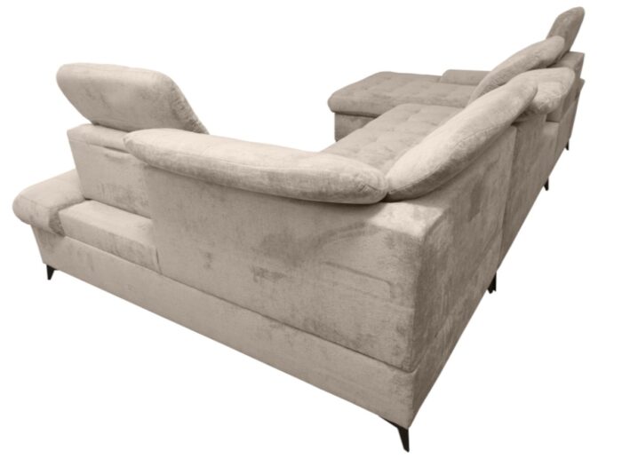 Narożnik W Kształcie Litery U 343X210 CM Designerski Wypoczynek Z Regulacją Głębokości Oparcia - COMO U - obrazek 9