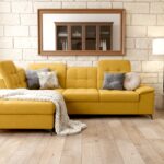 Żółta Rogówka Przodem Narożnik Nowoczesny 268x210 cm COMO L