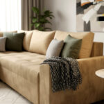 Narożnik Rozkładany 245x180 CM Sofa Rogowa + Funkcja Spania Pojemnik + Sprężyny Bonell - STONE