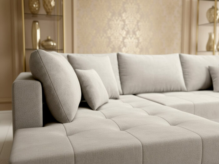 Narożnik Rozkładany 245x180 CM Sofa Rogowa + Funkcja Spania Pojemnik + Sprężyny Bonell - STONE
