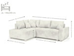 Narożnik Rozkładany 245x180 CM Sofa Rogowa + Funkcja Spania Pojemnik + Sprężyny Bonell - STONE