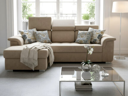 Ujęcie Przodem Brąz Narożnik nowoczesny 247x165 cm SONDRIO