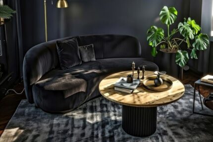 Ujęcie lekko z góry na Stolik Kawowy 90 cm Luna